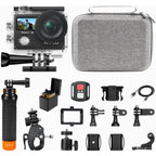 AKASO Brave 4 Action Camera with Waterproof Floating Hand Grip and Carry Bag Bundle - 4K30 20MP Ultra Hd EIS 131ft Underwater Ca