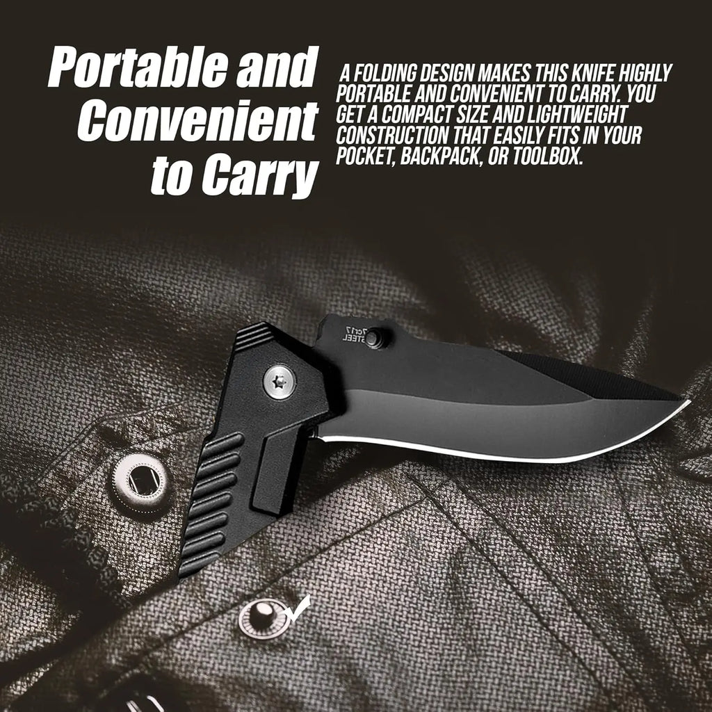 pocket knife with pocket clip, stainless steel blade knife, Edc knife for men and women, camping, fishing