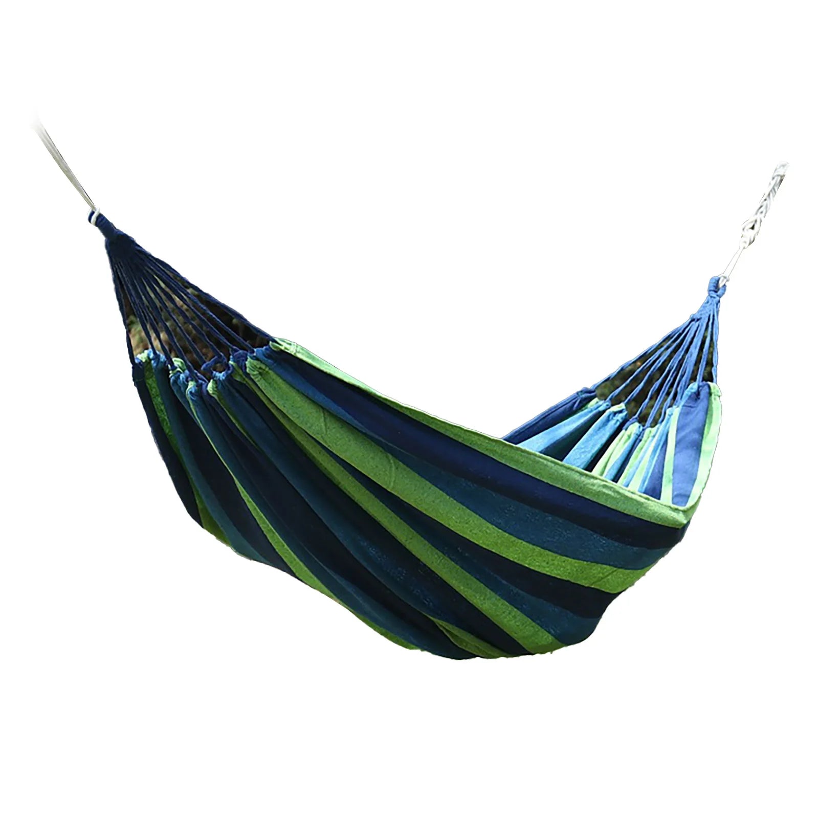 Single Double Hammock Polyester Cotton Sturdy Garden Hammock Suspension System Comfortable Up To 440.9lb Compact for Patio