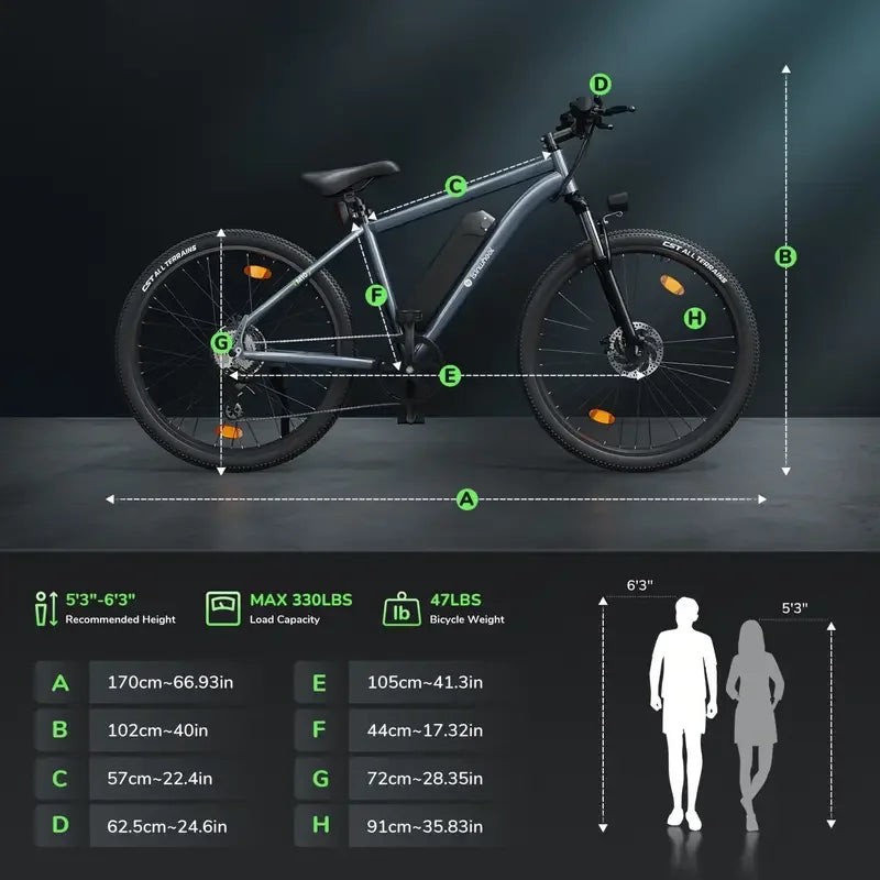 Electric Bike for Adults, 26" Electric Mountain Bike With 500W Brushless Motor, 23MPH Top Speed Electric Bicycle with 3