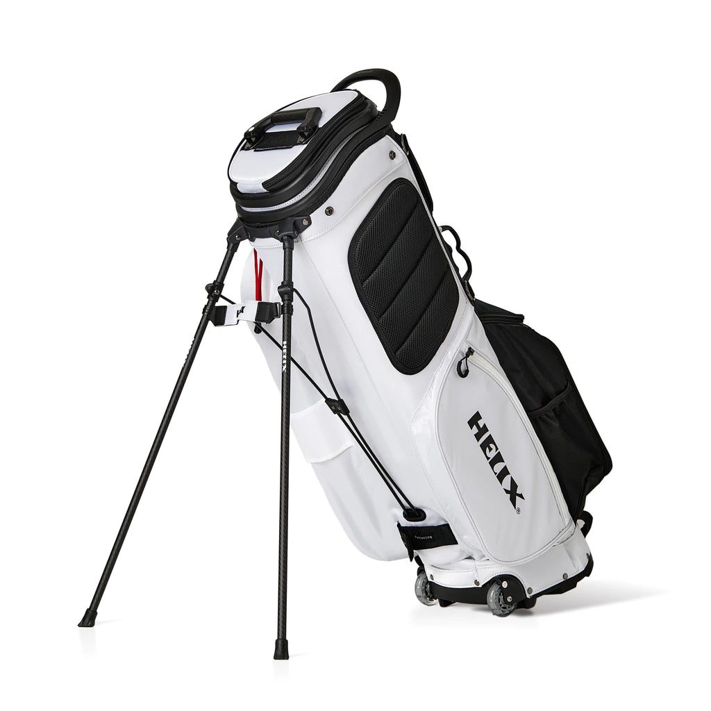 HELIX Golf Stand Bag with Retractable Top Cover and Wheels Easy for Travel and Daily Use Golf Bag 6 Way Divider