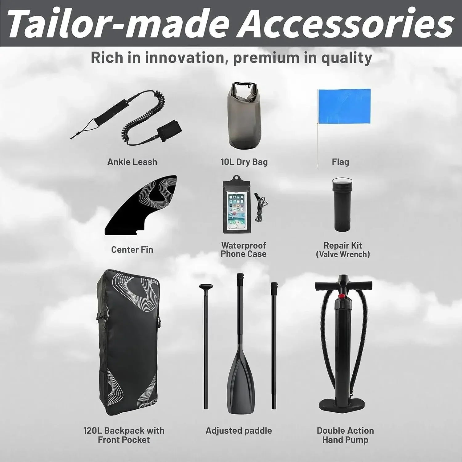 11‘ x 33" / 12’×35" Inflatable Stand Up Paddle Board - Premium SUP Board Kit - Ultra Stable Paddleboard for Adults