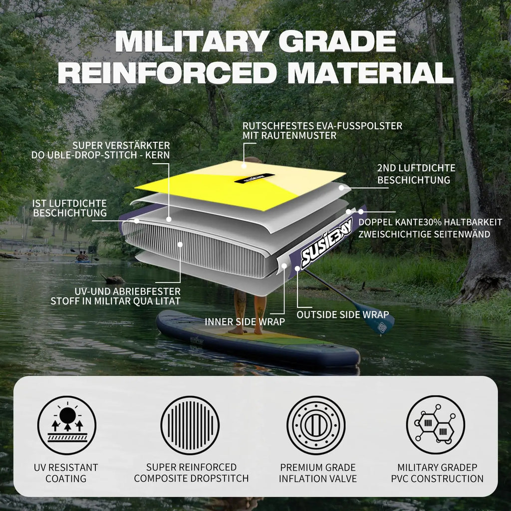 Mseasfree Inflatable Stand up Paddle Board, 10ft Paddle Boards with Premium SUP Accessories