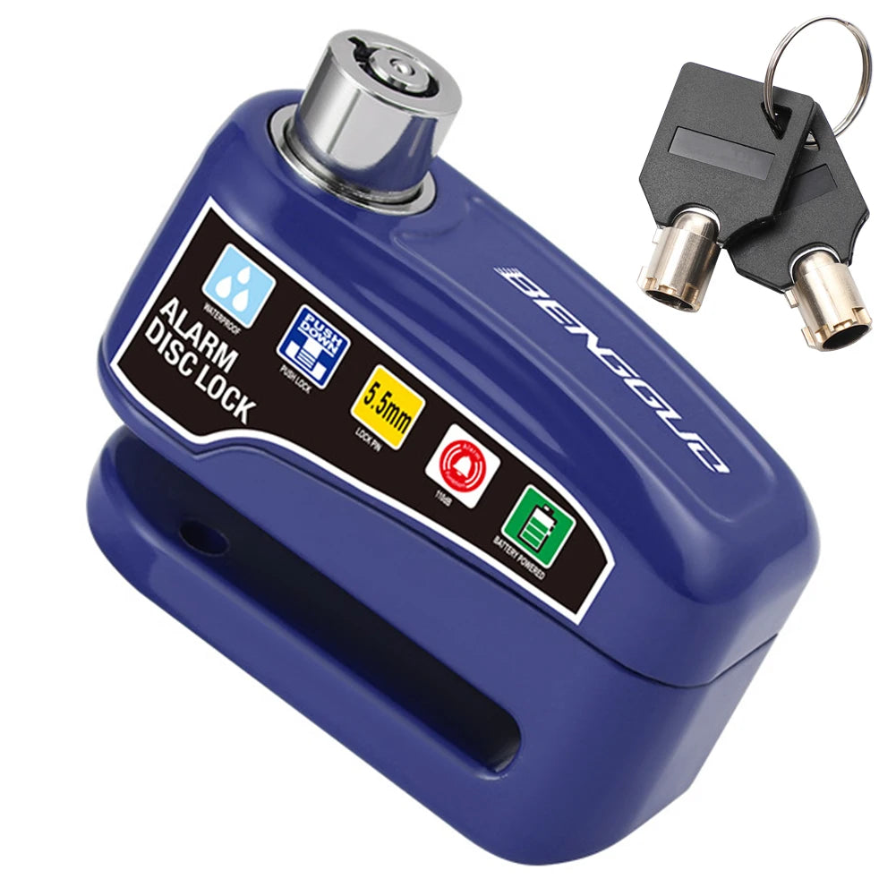 Bicycle Alarm Disc Brake Electric Lock Anti Theft Motorcycle Alarm Brake Rotor Padlock Waterproof Motorcycle Bike Accessories