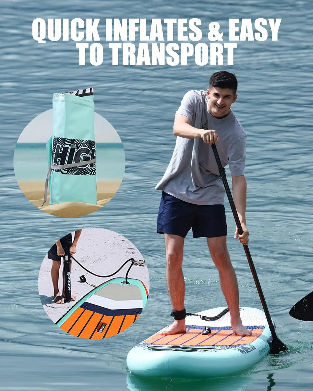 Inflatable Stand Up Paddle Board for Youth and Adults – Wide Sup with Premium Accessories, Blow Up