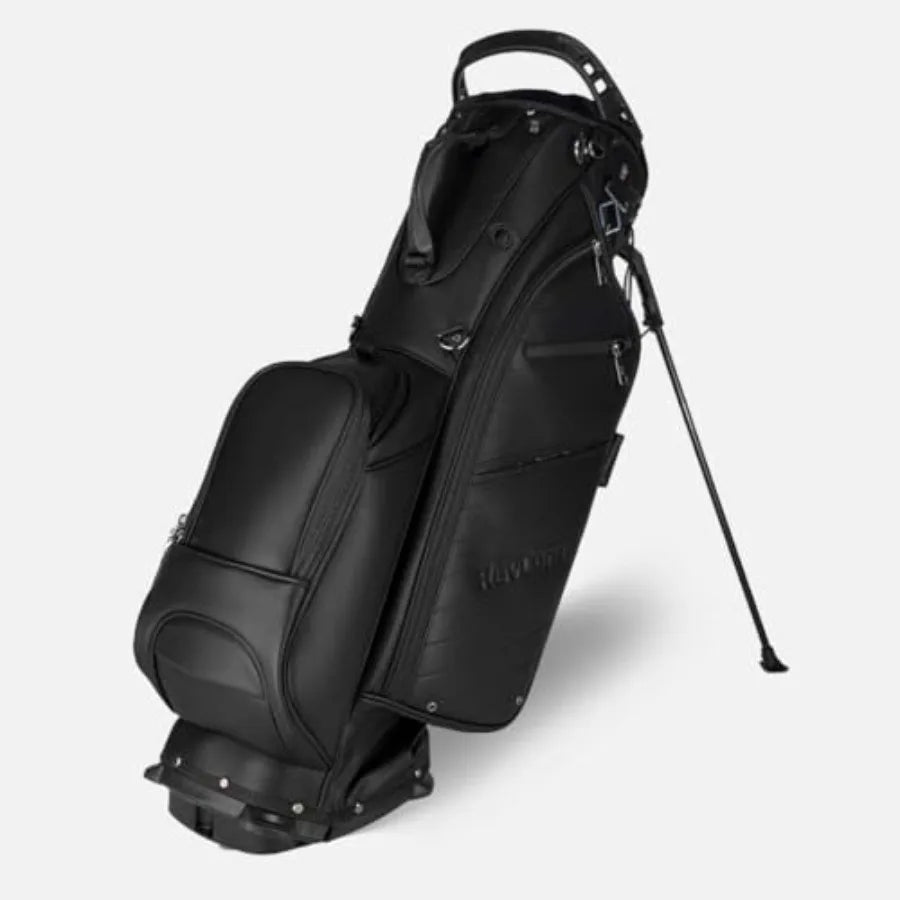 Upgraded Hybrid Luxury Golf Stand Bag, Tour Grade Synthetic Leather w/ScratchGuard, 14 Way Dividers, 2 Cooler Pockets