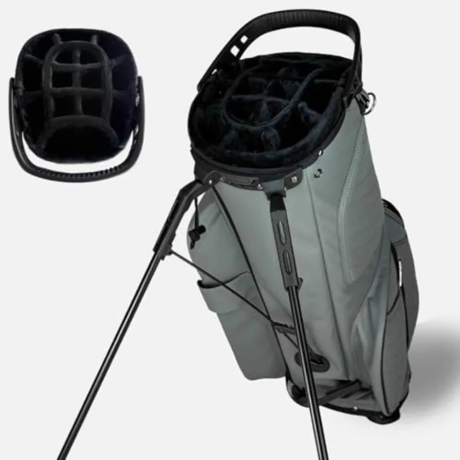 Upgraded Hybrid Luxury Golf Stand Bag, Tour Grade Synthetic Leather w/ScratchGuard, 14 Way Dividers, 2 Cooler Pockets