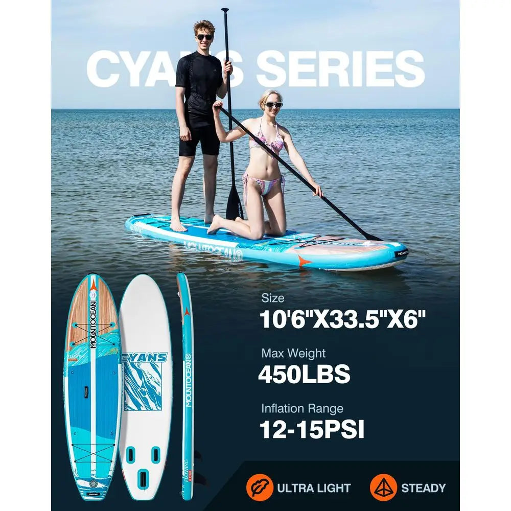 106 Inflatable Stand  Paddle Board 450lbs Max Capacity UltraStable SUP for Adults amp Youth NonSlip EVA Deck, AllAround ISUP