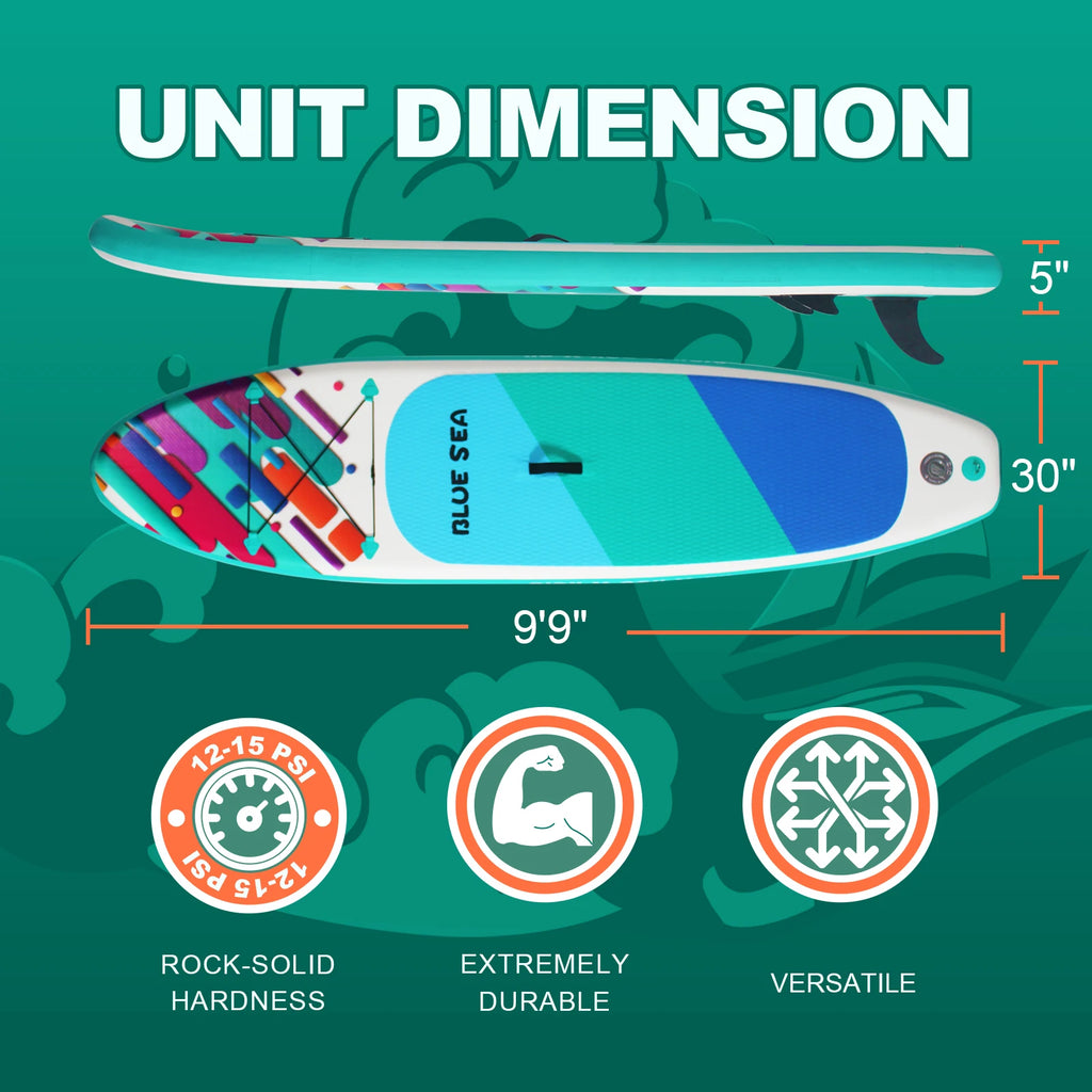 9ft 9in Inflatable Stand Up Paddle Board for Adults