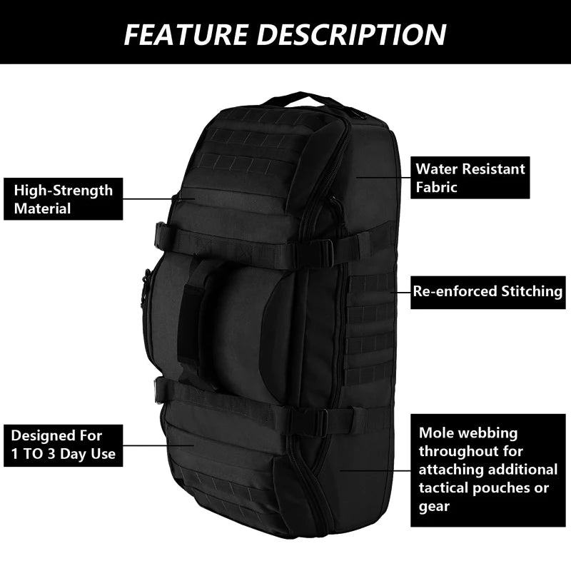 LQARMY 30L 45L 80L Sport Travel Bag Molle Tactical Backpack Gym Fitness Bag Large Duffle Bags for Camping Hunting Fishing