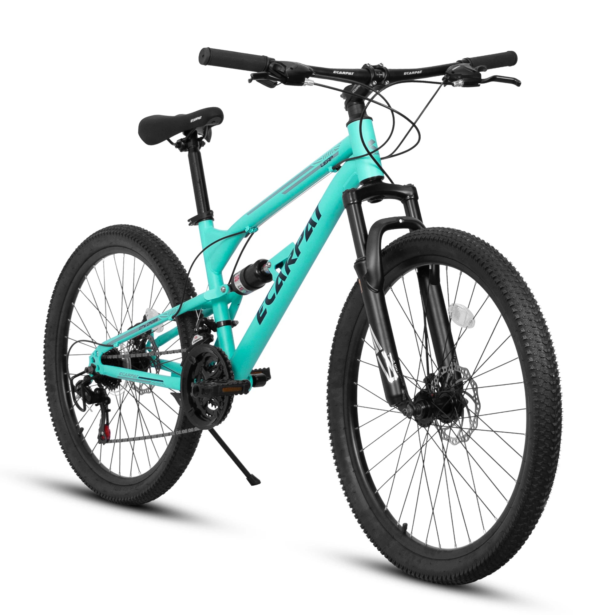 Ecarpat Mountain Bike 26 Inch Wheel, Dual Full Suspension 21-Speed Disc Brakes Thumb Shifter