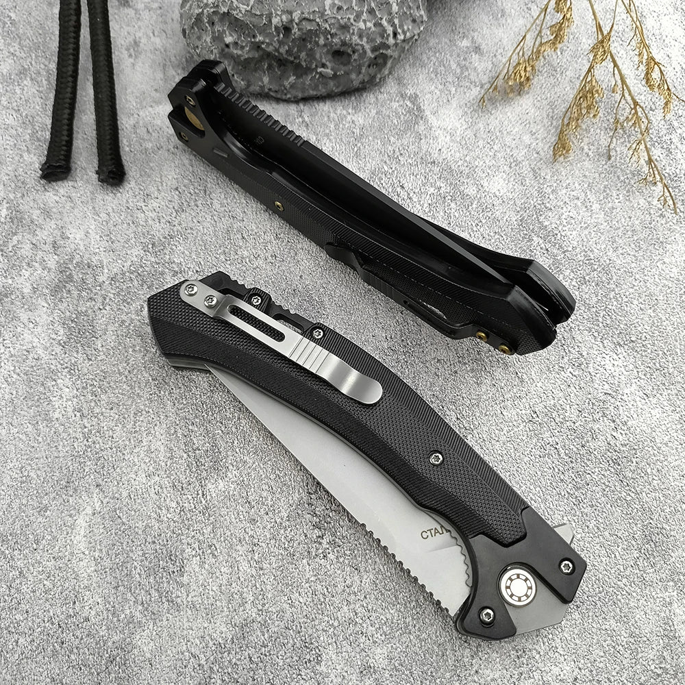 Outdoor Flipper 440C Blade Portable Utility Sharp Tactical Hunting Knife