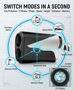 Golf Rangefinder with Slope -1000 Yards Range Finder with Flag Pole Locking Vibration-7X Magnification Rechargeable Golf Range Finders for Hunting