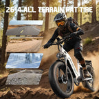 HIKNIGHT H2PRO Dual motor electric bicycle, 26 inch wide tire fast charging version, unisex off-road mountain electric bicycle