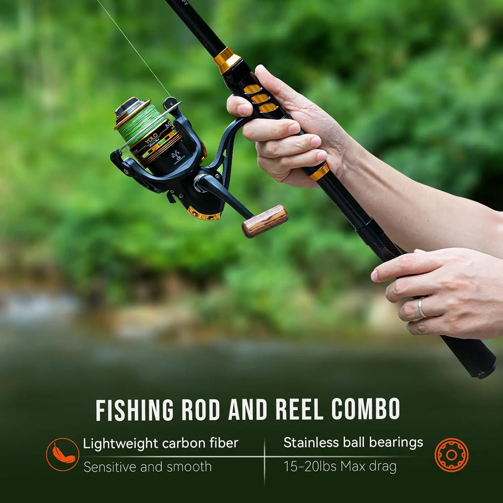 Fishing Rod and Combo with Backpack, Telescoping Fishing Pole Spinning Kit with Fishing Lures, Pliers