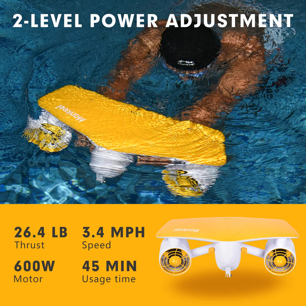 Electric Underwater Diving Scooter IP68 Waterproof Electric Scooter 50M Depth 6000mAh Water Surfboard Camera Mount Included