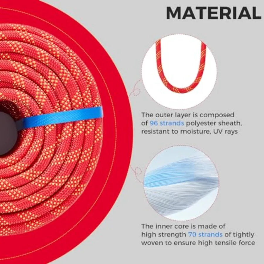 7/16 Inch 150Feet Double Braided Polyester Arborist Rope Heavy Duty Nylon Rope for Anchor Tree Work Cargo Pulling Sailing