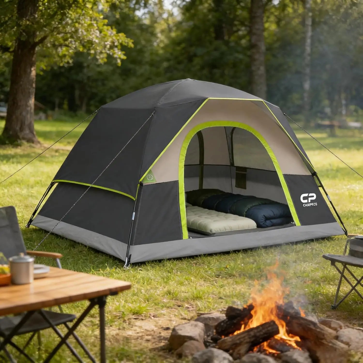 Tents for Camping 4 Person Tent Waterproof Windproof Double Layer Camping Tent, Easy Setup Dome Tent