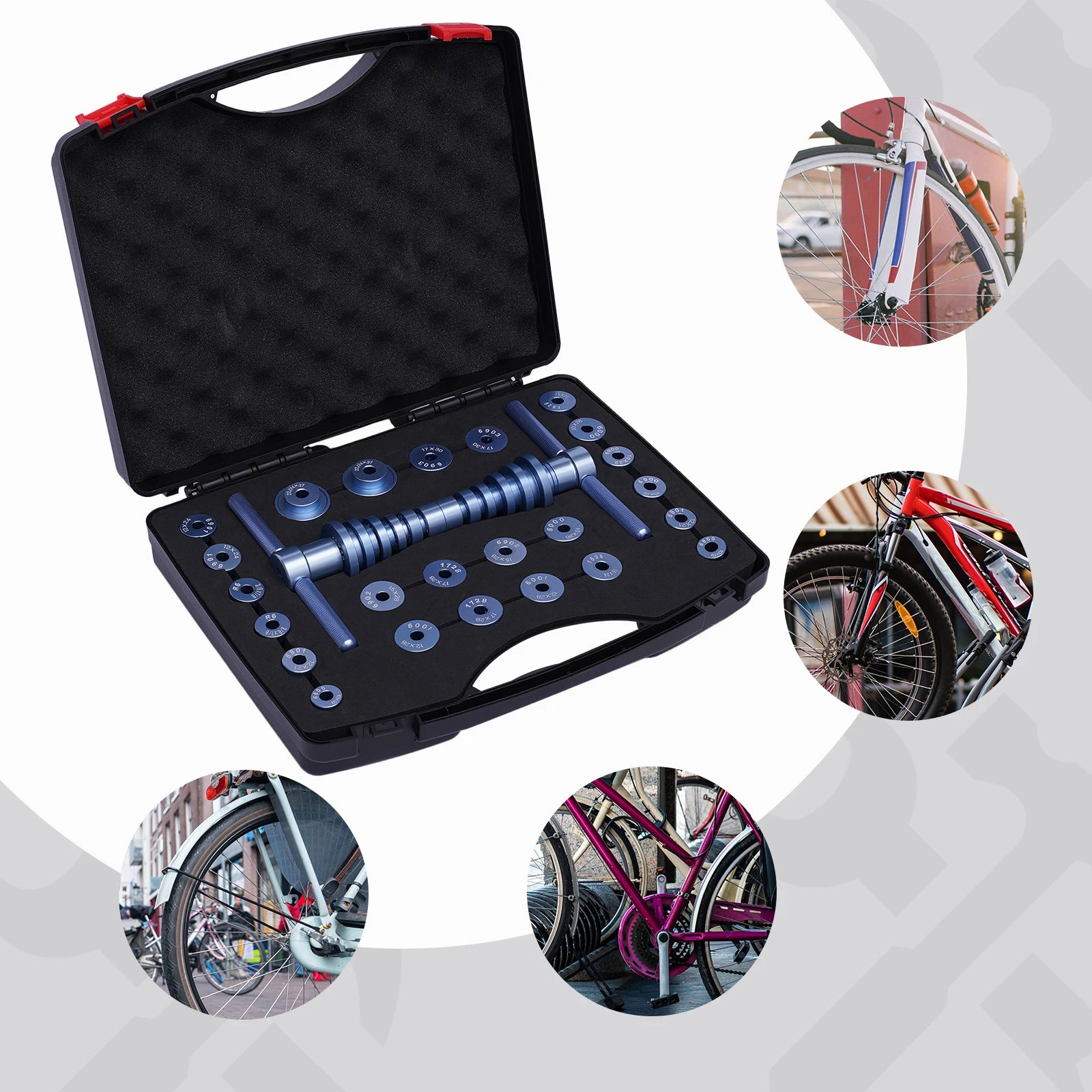 Bicycle Bearing Press Set, Drift Bike Tool Kit Set, Turning Point for Wheels Hub Universal Cycle Bearing Press Set