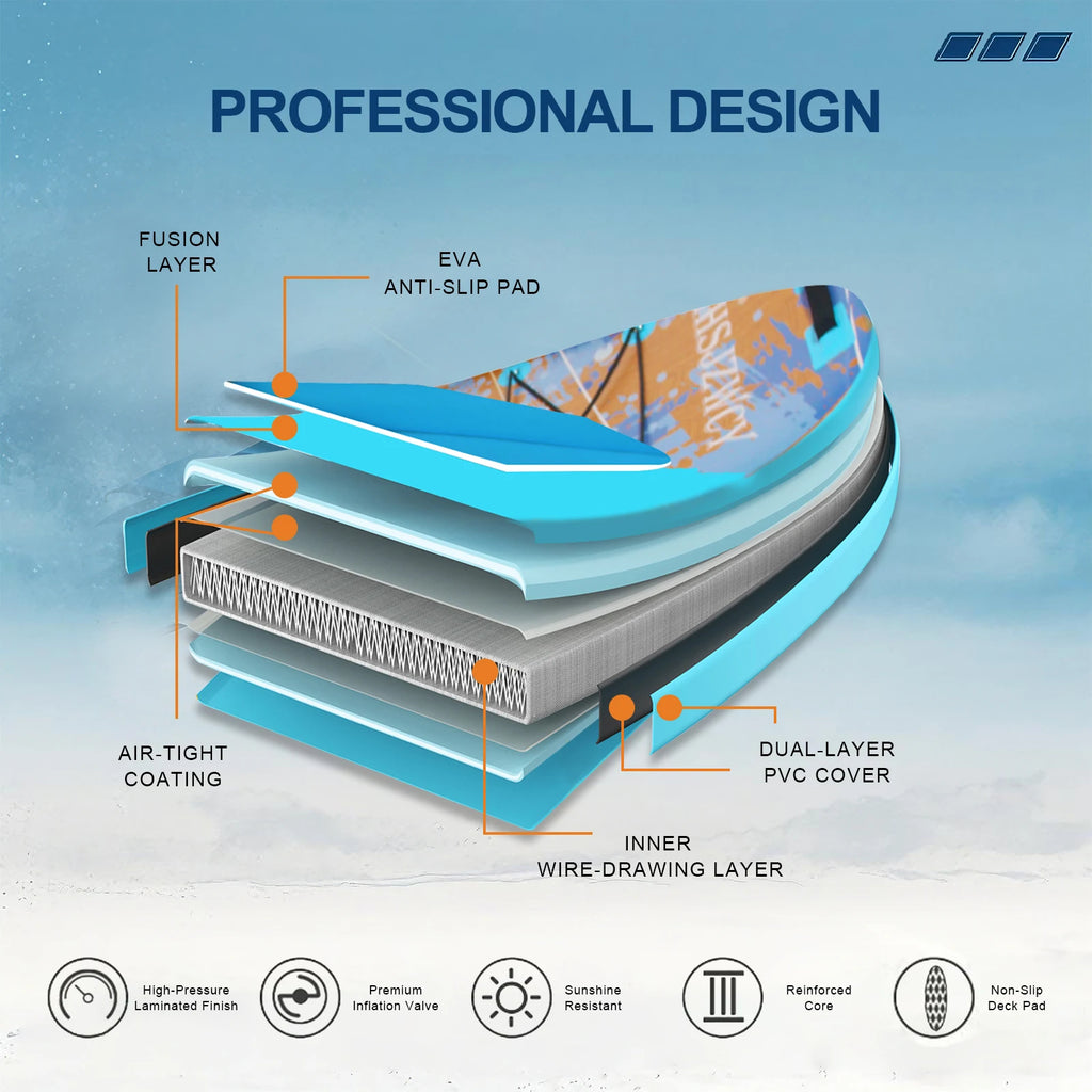 HHSJZWCY 10' Inflatable Stand Up Paddle Board Kayak with Seat for adult