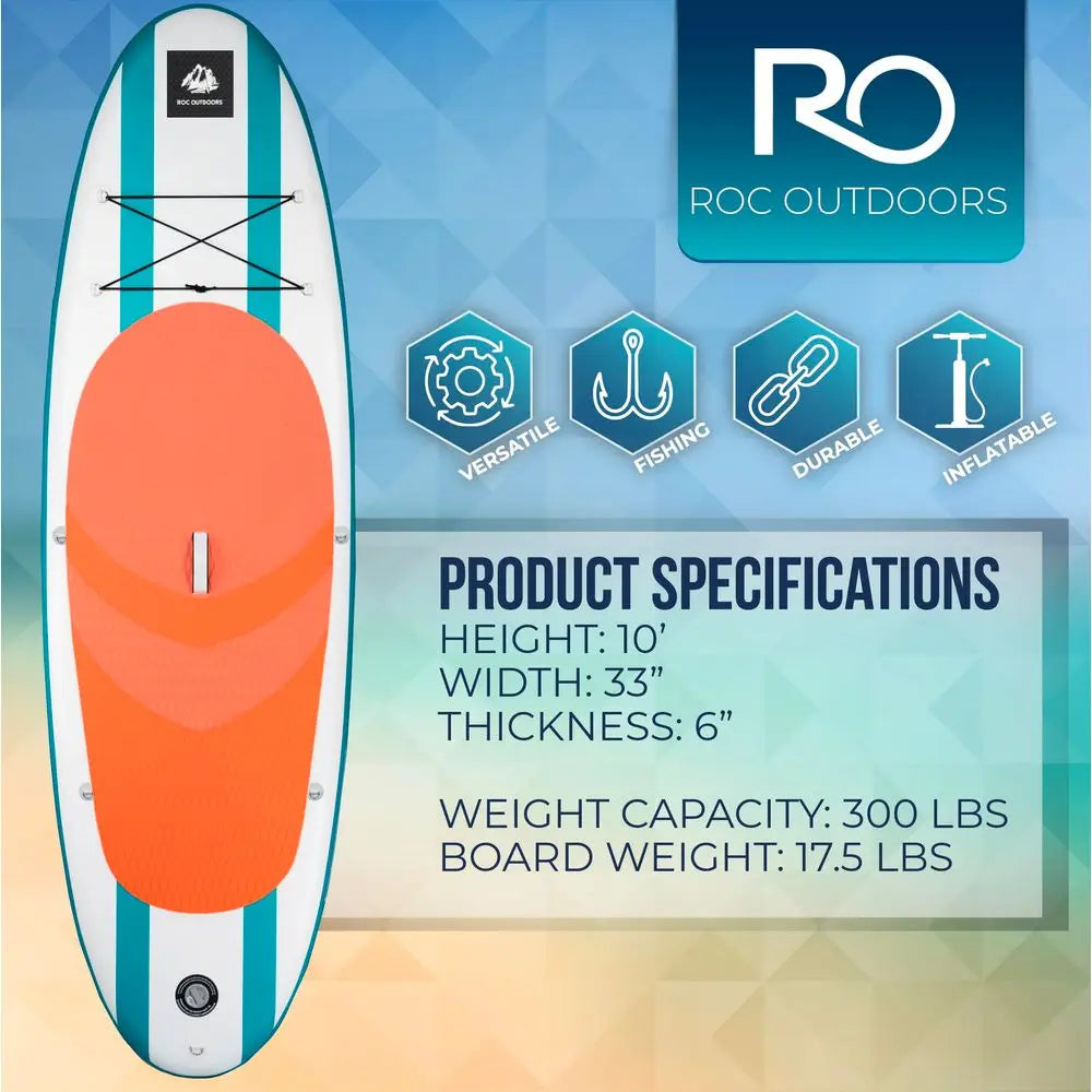 Inflatable Stand Up Paddle Board with Premium SUP Paddle Board Accessories, Wide Stable Design, NonSlip Comfort Deck for Youth