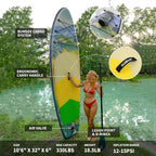 Mseasfree Inflatable Stand up Paddle Board, 10ft Paddle Boards with Premium SUP Accessories