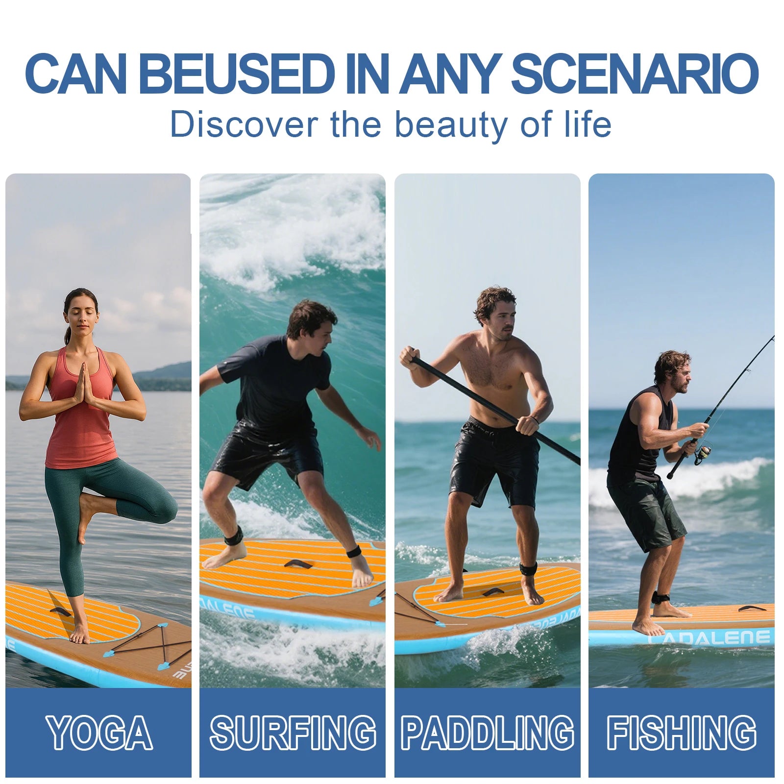 CADALENE Inflatable Stand Up Paddle Board, Durable, Lightweight SUP PaddleBoards for Youth & Adults