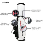 HELIX Golf Stand Bag with Retractable Top Cover and Wheels Easy for Travel and Daily Use Golf Bag 6 Way Divider