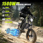 1000W Mountain Ebike 48V 15Ah Lithium Battery 31MPH Max Speed 65Miles Long Range Adult Off Road Electric Mountain Bike 20 inch