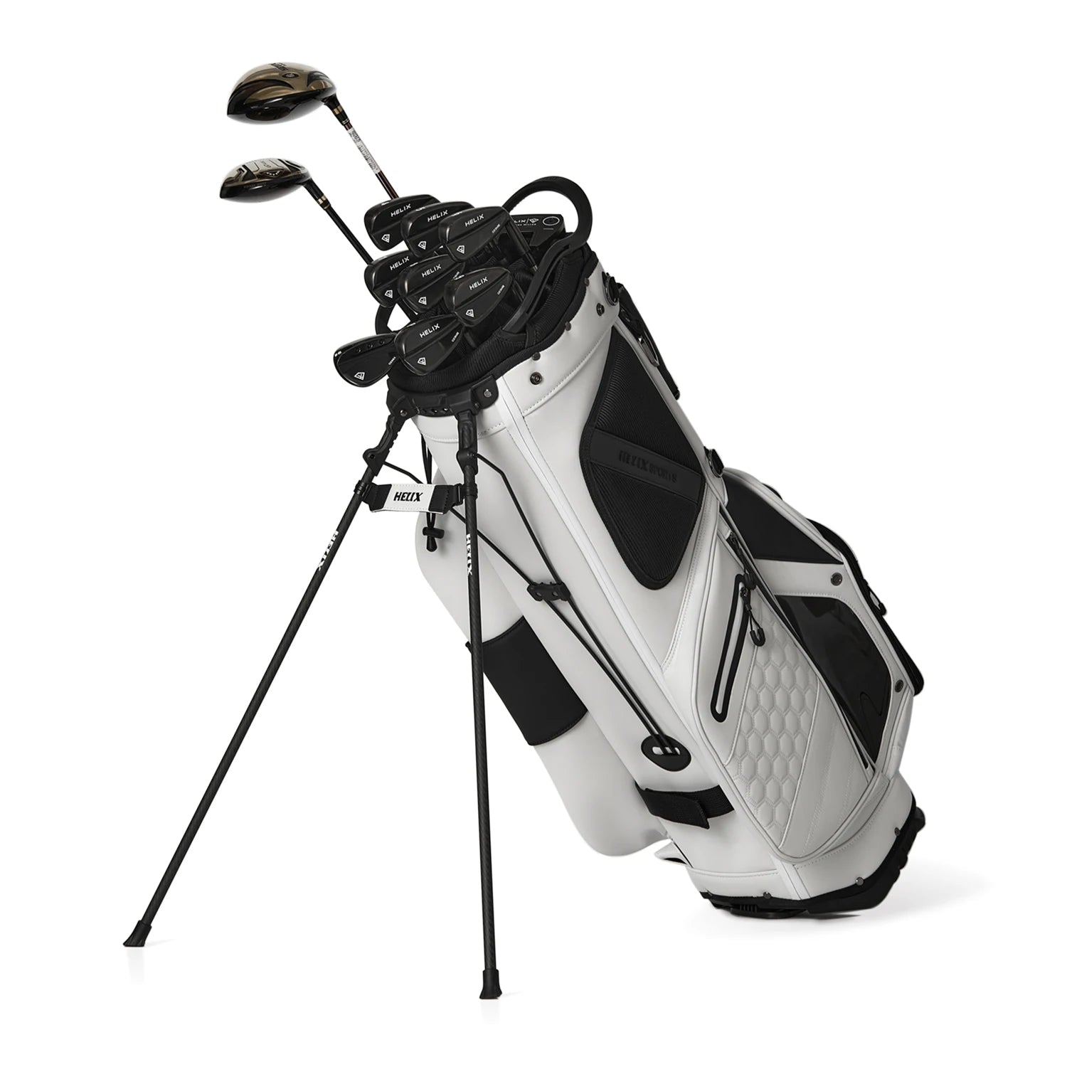 HELIX Lightweight 14 Way Full Length Dividers PU Leather Golf Stand Bag for Men Easy to Clean