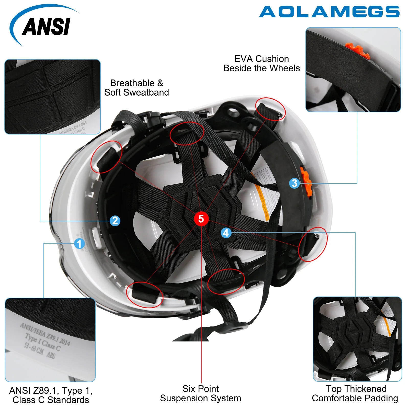 CE Safety Helmets w/ Goggle Reflective Stickers ABS Engineer Construction Work Cap ANSI Industrial Head Protection Hard Hat