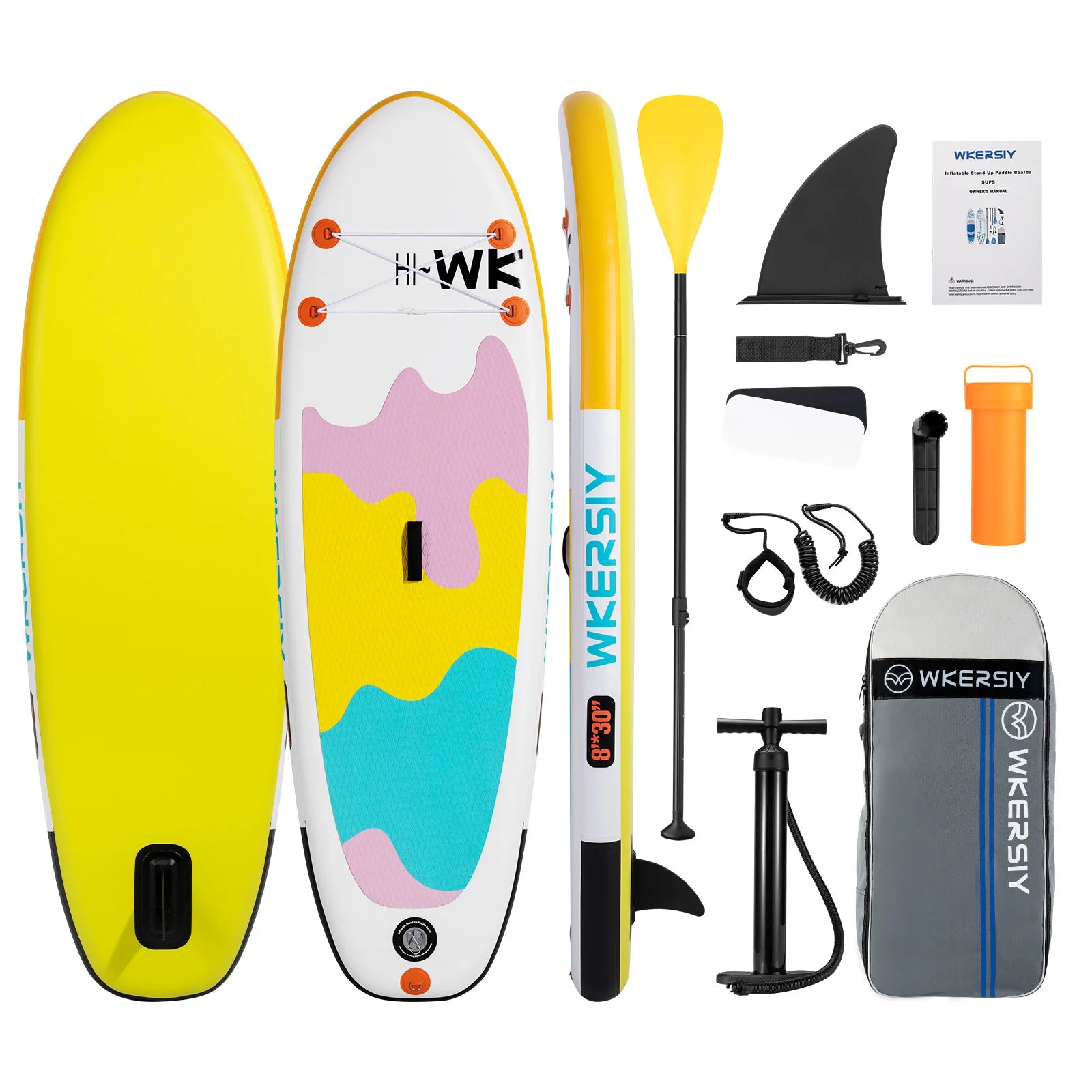 WKERSIY 8ft Green Kids SUP Ultra-Stable Youth Paddle Board, Lightweight Parent-Friendly Design surfboard stand up paddle board i