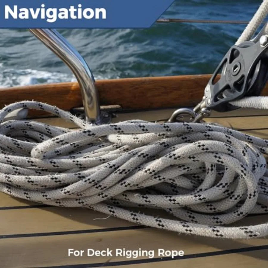 7/16 Inch 150Feet Double Braided Polyester Arborist Rope Heavy Duty Nylon Rope for Anchor Tree Work Cargo Pulling Sailing