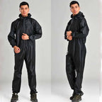 One-piece Raincoat Men Waterproof Jumpsuit One-piece Rain Poncho Women Seamless Raincoat All-in-one Rain Gear Hooded Rain Suit