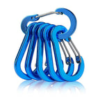 6Pcs Outdoor Carabiner Keychain D Shape Carabiner Spring Snap Clip Multifunctional Fishing Climbing Acessories