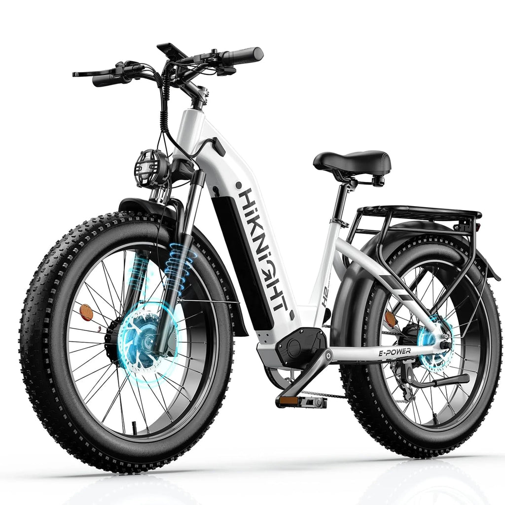 HIKNIGHT H2PRO Dual motor electric bicycle, 26 inch wide tire fast charging version, unisex off-road mountain electric bicycle