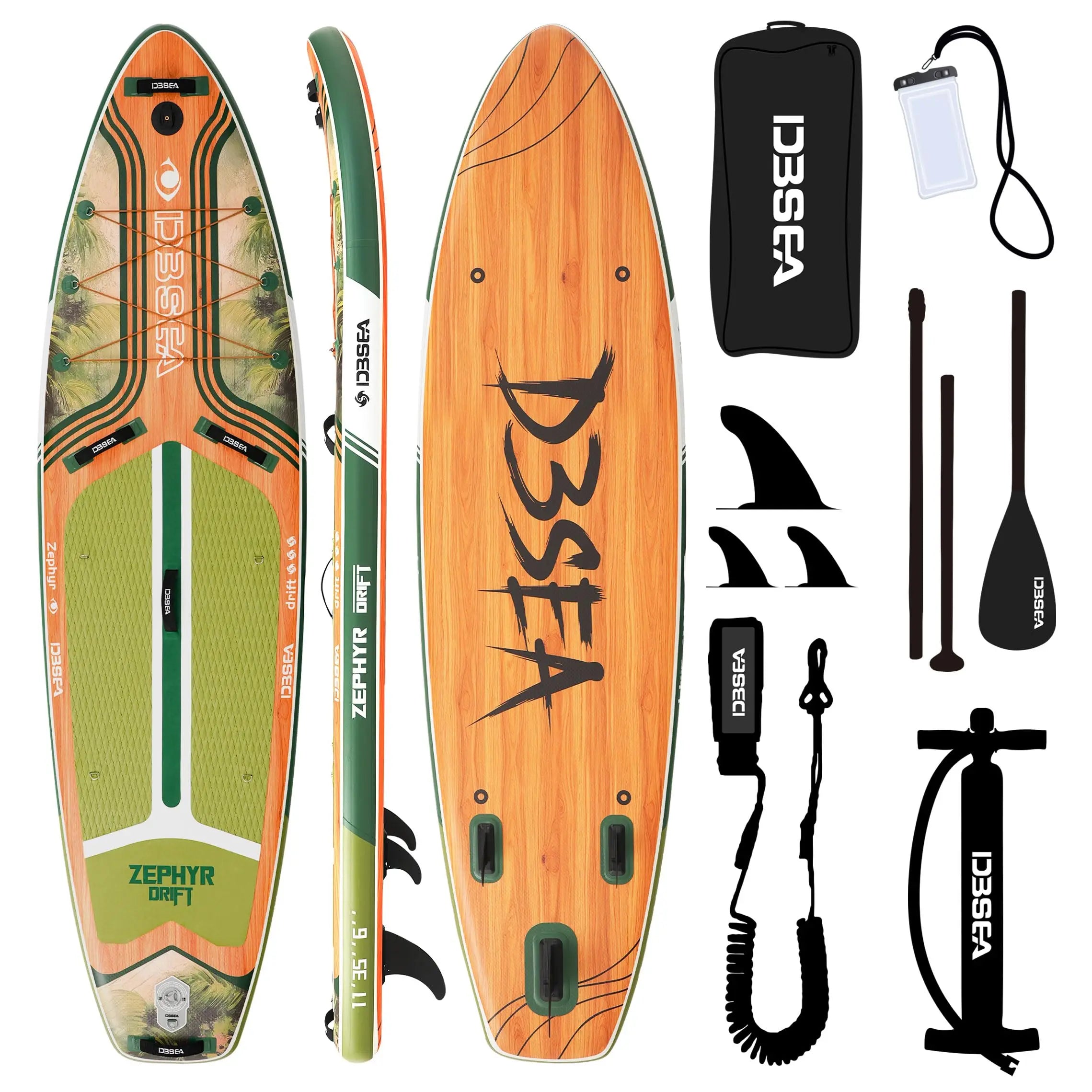 Genreen 11ft Inflatable Paddle Board Stand up Paddle Board with Premium SUP Accessories