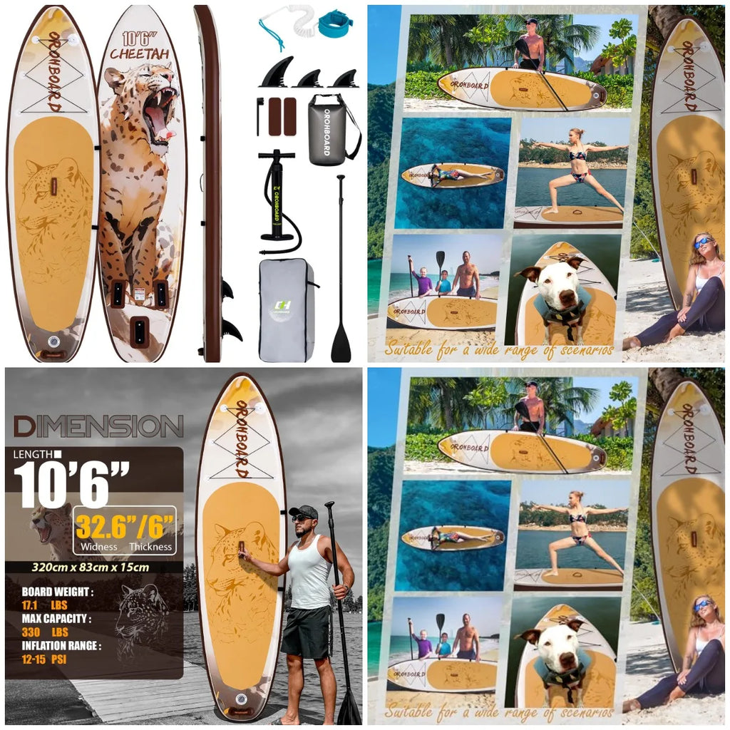 Inflatable Paddle Board 11'6/10'6 Paddle Board - All-Around SUP Board for Adults & Beginners, Stand