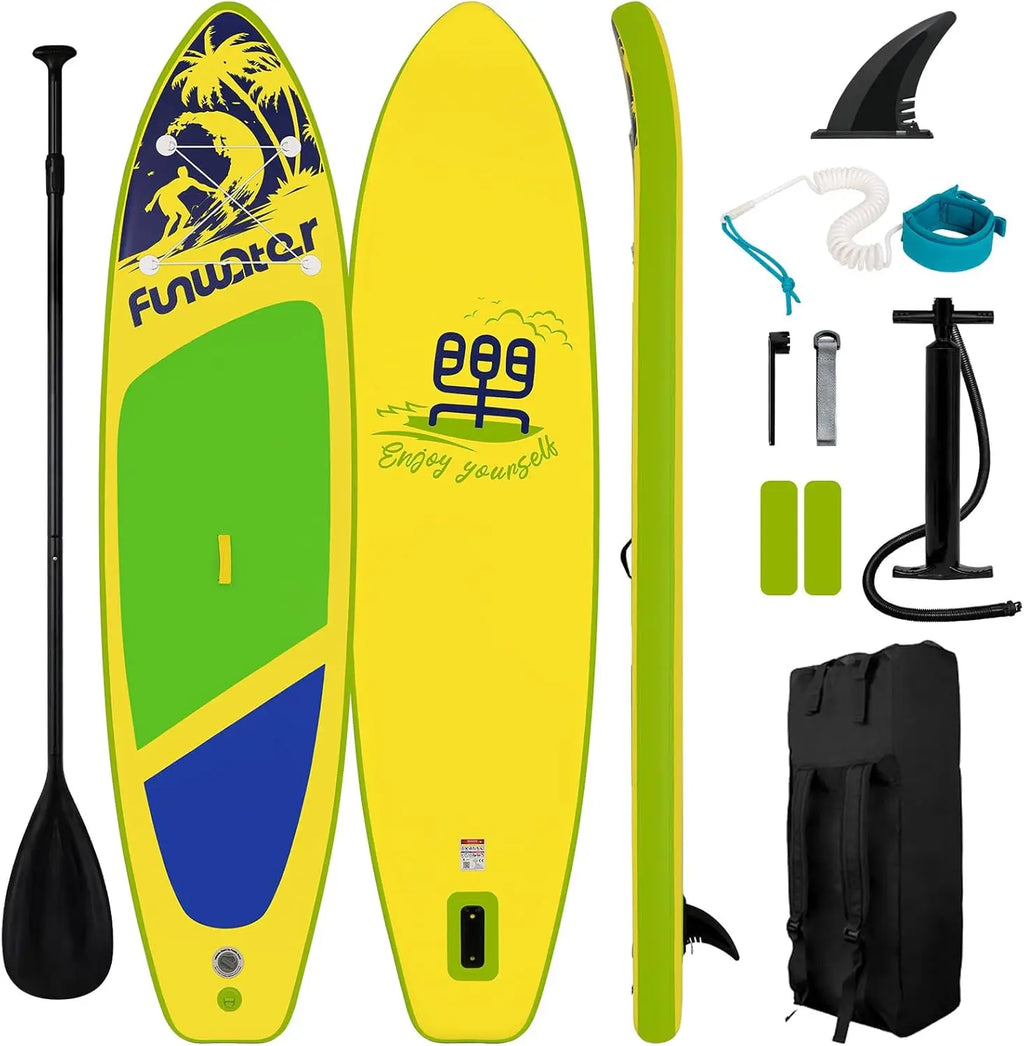Inflatable Stand Up Paddle Board with Premium SUP Paddleboard Accessories, Anti-Slip EVA Deck, 11'/10