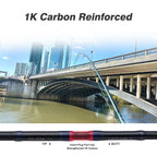 PURELURE Flight Dance Spinning Rod & Baitcaster Rod 30T+40T Carbon Fiber Fishing Rods 2 Piece Fuji Alconite/Fazlite Guides Fuji Reel Seat ML/M/MH/H Power Shore Fishing for Bass