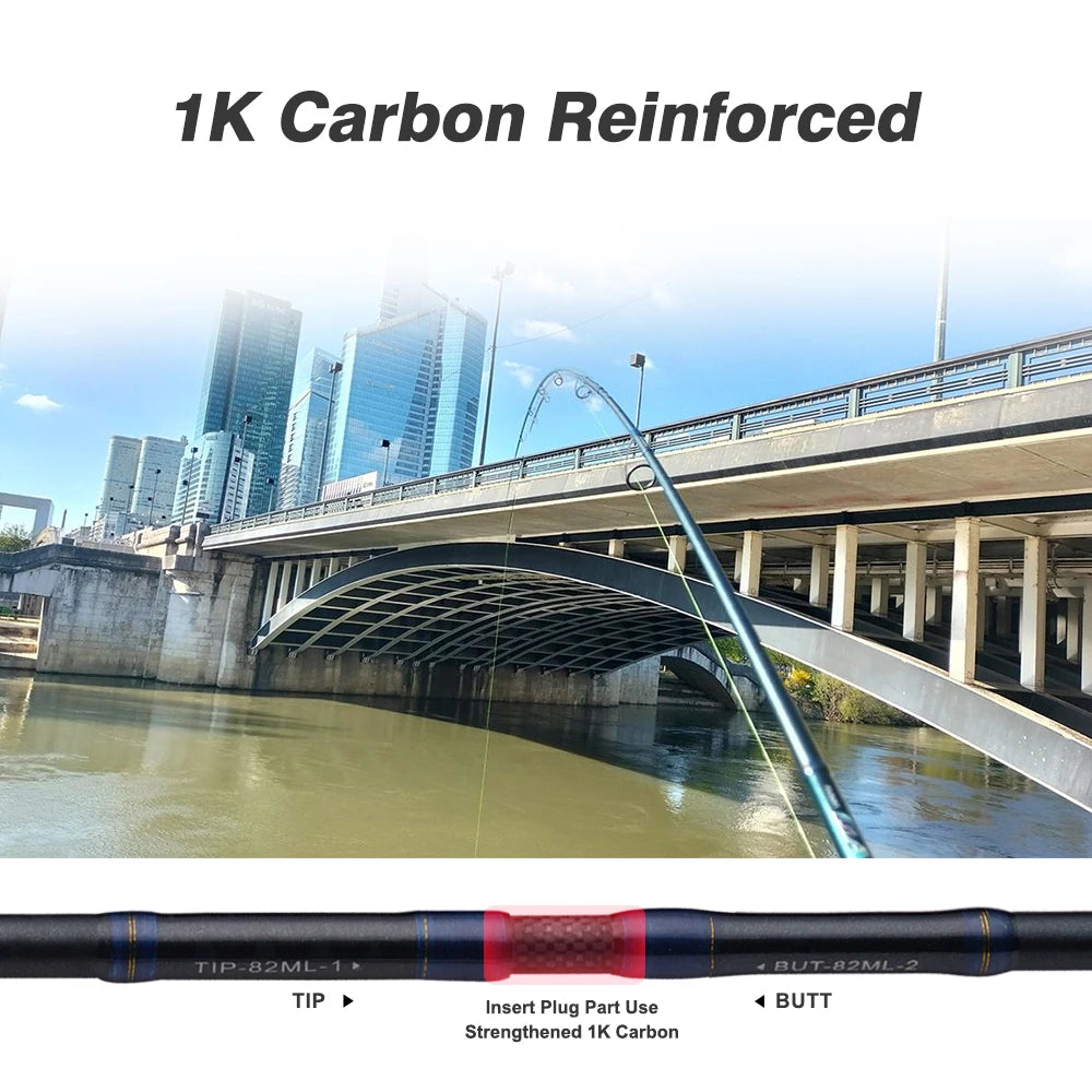 PURELURE Flight Dance Spinning Rod & Baitcaster Rod 30T+40T Carbon Fiber Fishing Rods 2 Piece Fuji Alconite/Fazlite Guides Fuji Reel Seat ML/M/MH/H Power Shore Fishing for Bass