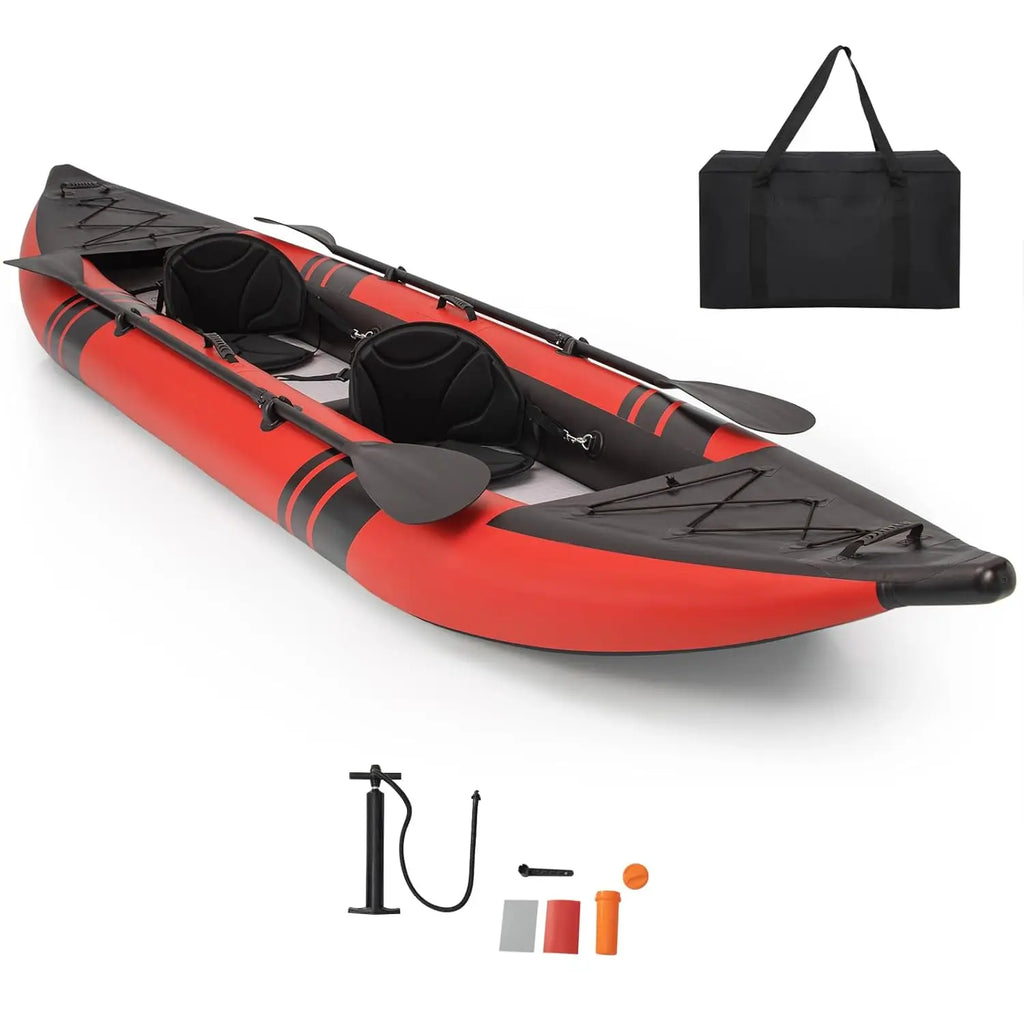 Inflatable Kayak, 12.5ft Fishing Kayak with 507 lbs Capacity, Triple Chamber Safety Kayak with Drop Stitch Floor & EVA, Custom