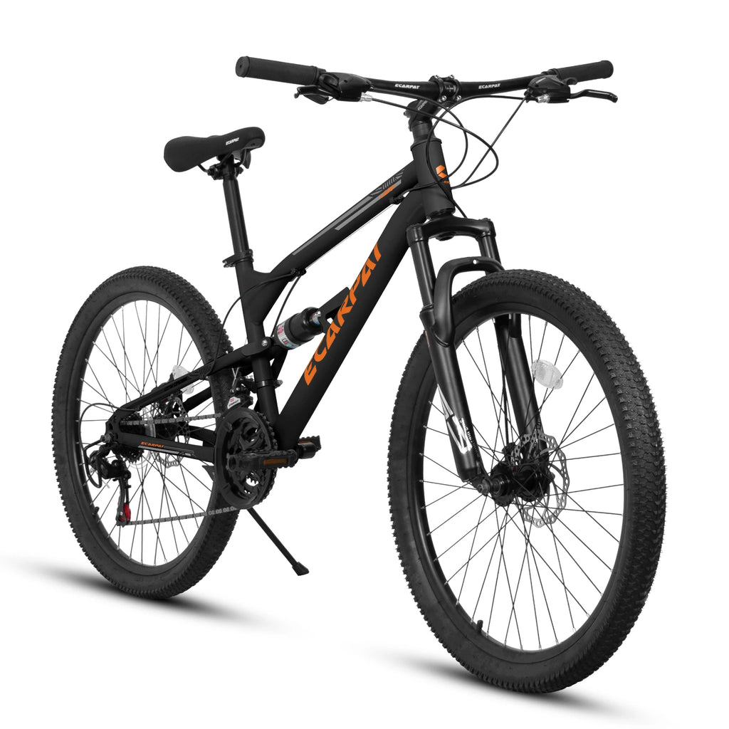 Ecarpat Mountain Bike 26 Inch Wheel, Dual Full Suspension 21-Speed Disc Brakes Thumb Shifter