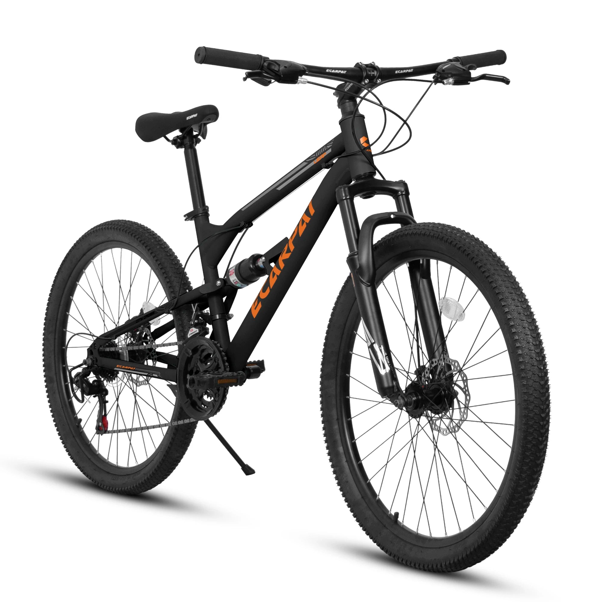 Ecarpat Mountain Bike 26 Inch Wheel, Dual Full Suspension 21-Speed Disc Brakes Thumb Shifter