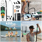 Inflatable Stand Up Paddle Board 10ft Surfing Board Kit for Adults, Premium SUP Complete Kit with