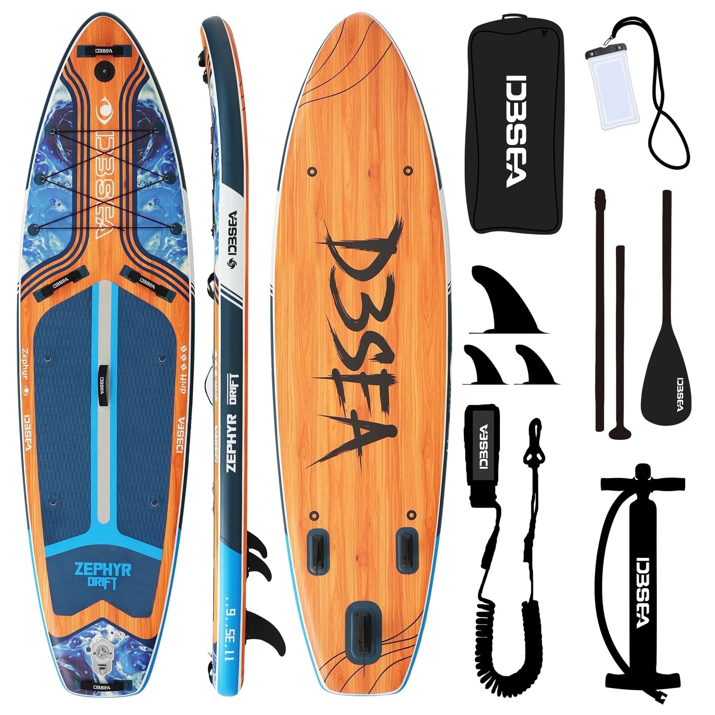 Genreen 11ft Inflatable Paddle Board Stand up Paddle Board with Premium SUP Accessories