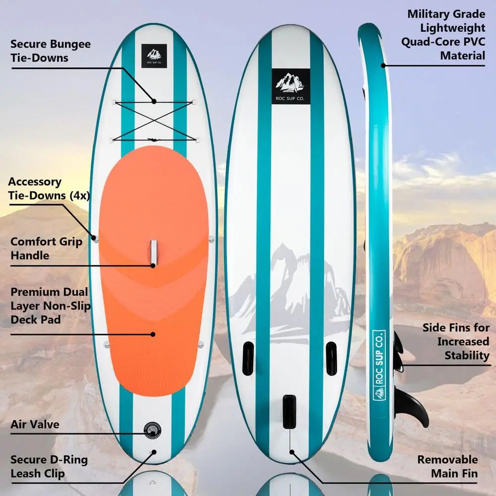 Inflatable Stand Up Paddle Board with Premium SUP Paddle Board Accessories, Wide Stable Design, NonSlip Comfort Deck for Youth