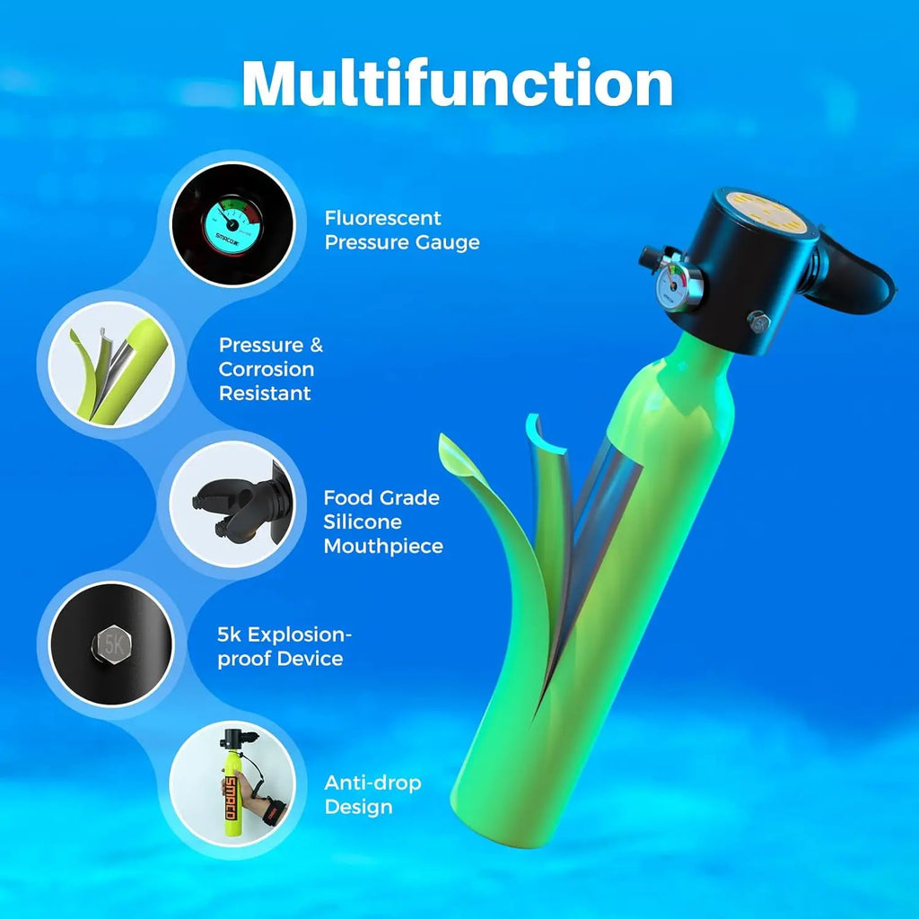 CHIKADIV Mini Diving Scuba Tank 0.5L Portable Diving Tank for Dive Boat Repair Snorkeling Travel Swimming Gifts for Women men