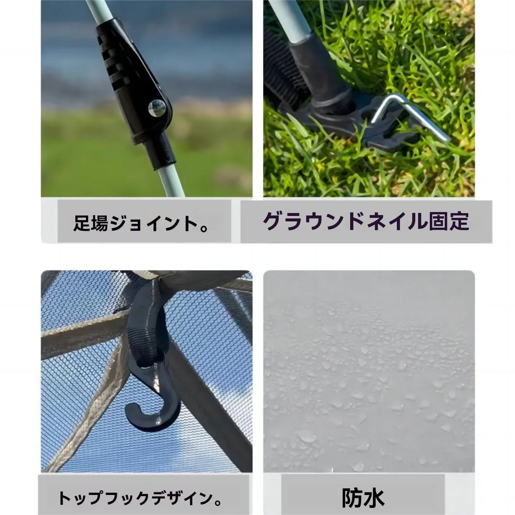 Pop up tents for camping waterproof Portable Windproof tents for 4 person family tent with Skylight and 2 Doors with Poles