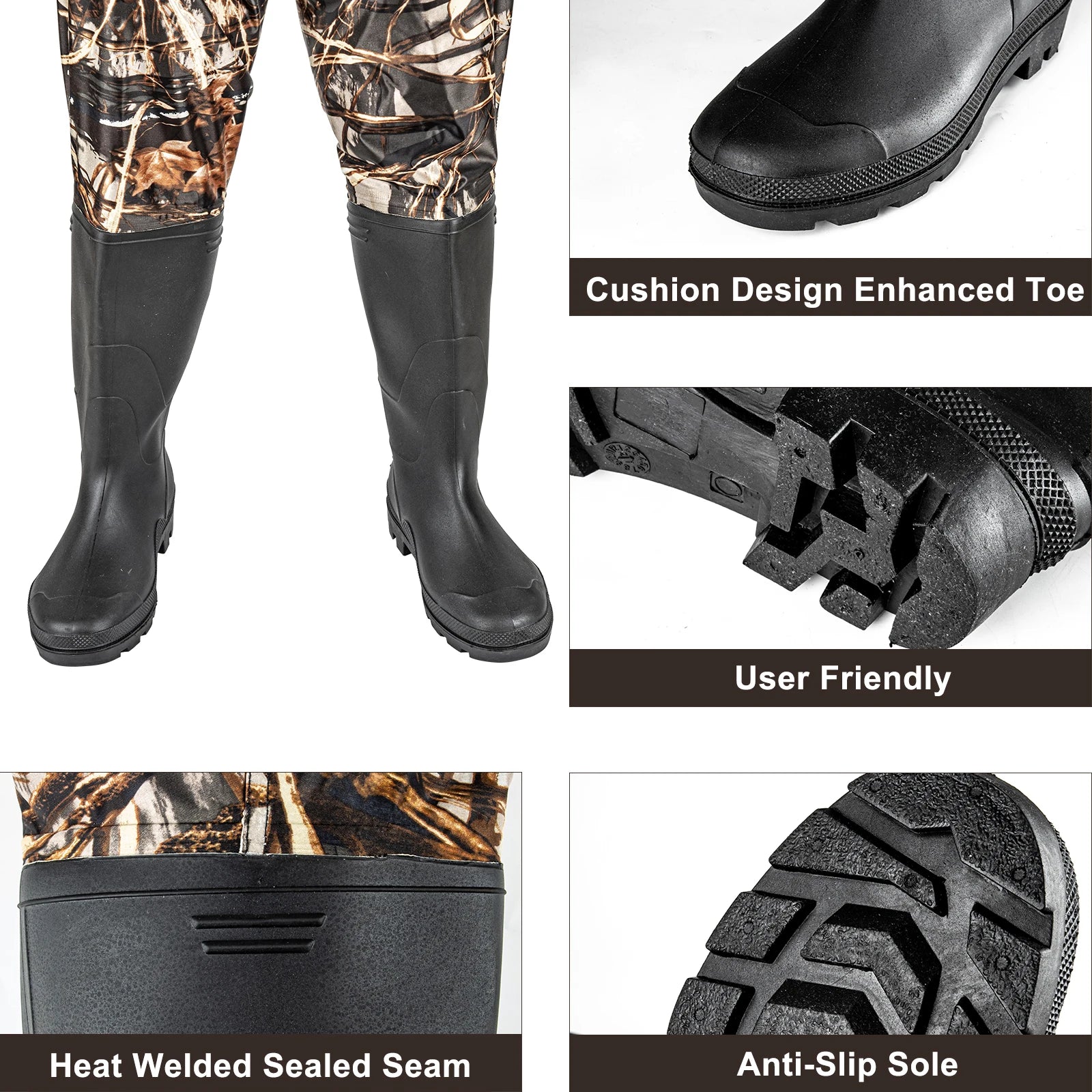 Waders Men with Boots for Fishing Waterproof Chest Wader Nylon&PVC Hunting Well